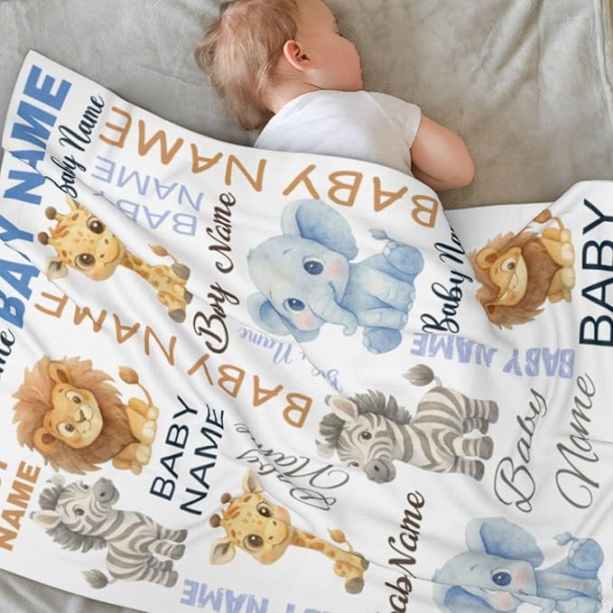 Ship Next Day Custom Name Blanket,Personalized Baby Blankets for Kids, Ultra-Soft Cozy Flannel Blankets, Customized Gifts for Boys & Girls Kids Teenagers.