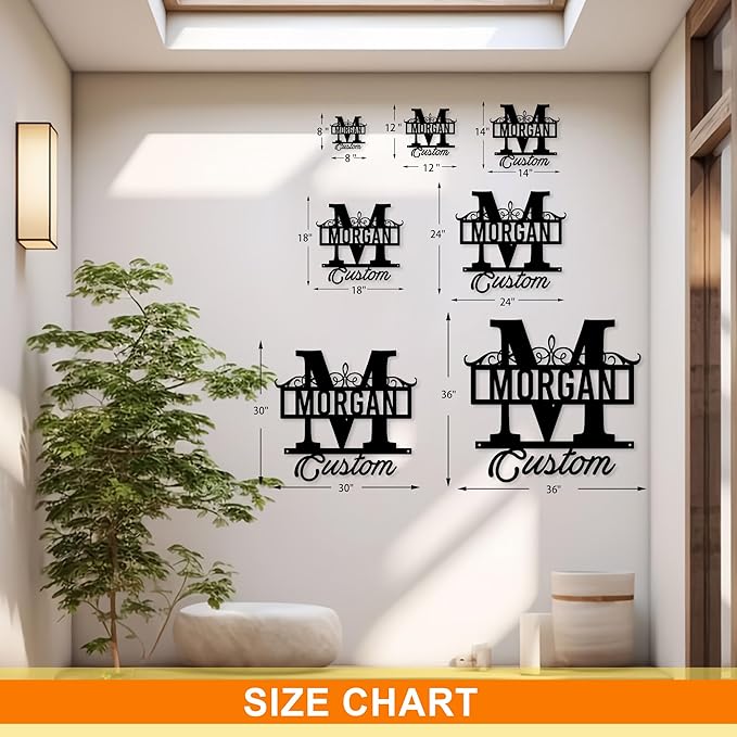 Personalized Last Name Sign, Metal Family Name Sign, Welcome Wall/Door Decor, House Warming Gifts New Home, Personalized Anniversary/Wedding/Bridal Shower Gifts for Couples, Custom Outdoor Signs