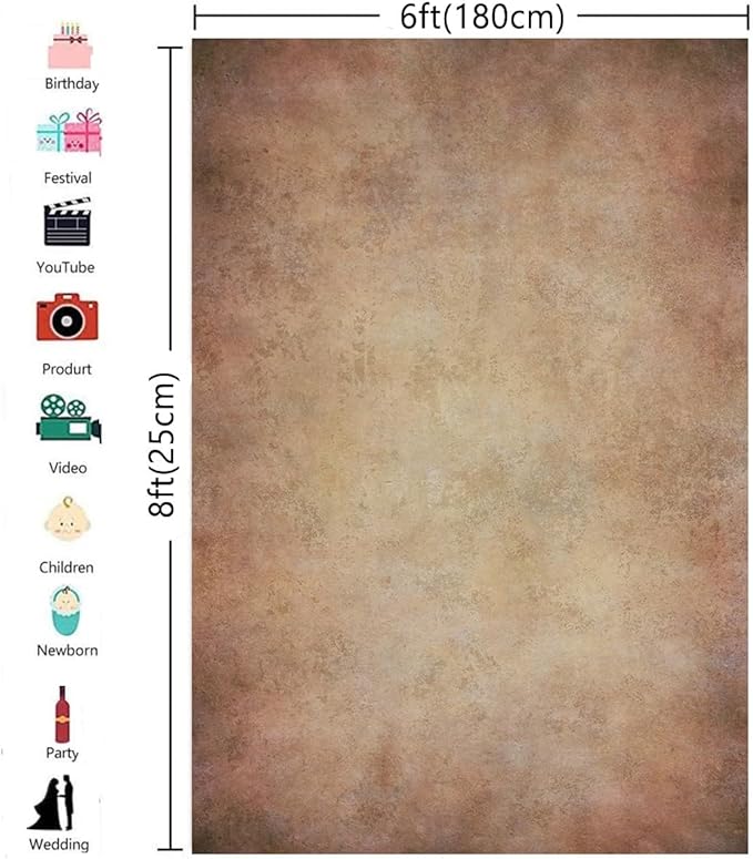 6x9ft Brown Rust Abstract Photography Backdrops Mottled Background