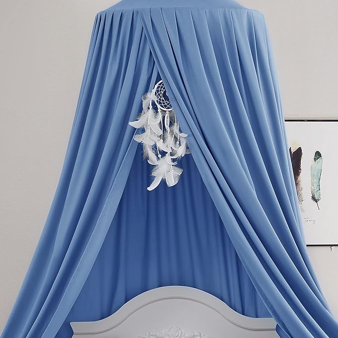 Princess Bed Canopy for Girls, Extra Large Hanging Canopy for Bed, Dreamy Play Tent for Girls Room Bedroom Decoration, Breathable Canopy Bed Curtain for Children Reading Nook - Navy Blue