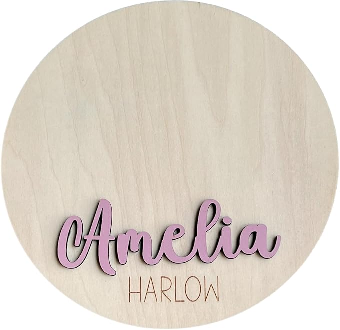 Personalized Newborn Name and Footprint Sign - Baby Name Reveal, Baby FootPrint Sign for Hospital, Newborn Photo Prop, 19 Font Options, 30 Colors (Footprint Sign)