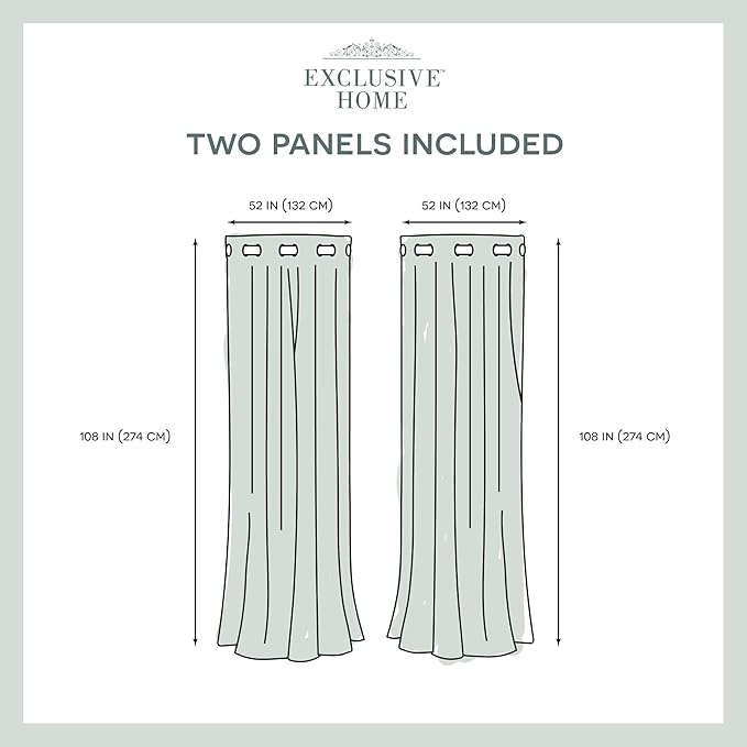 TOWN & COUNTRY LUXE Talia Double Layer Indoor Curtains, Sheer and Room Darkening Blackout, Grommet Top, Energy Efficient, 2-Pack Set, 52"x108", Sand