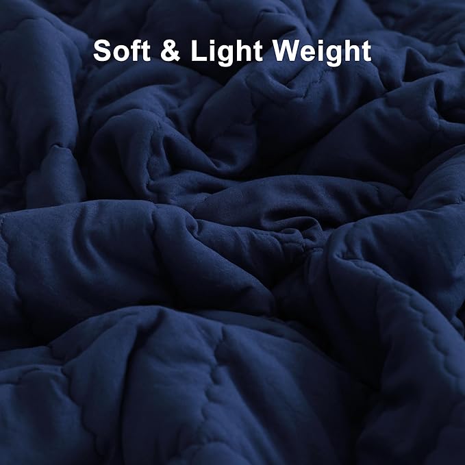 BEDSUM 100% Brushed Microfiber Down Alternative Toddler Comforter, Ultra Soft Lightweight and Warm Breathable Crib Quilted Blanket for Nursery Stroller Bed, 39x47 Inches, Navy Blue