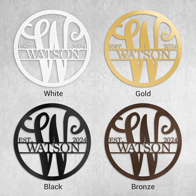 Custom Metal Signs Metal Name Sign Metal Wall Art Split Letter Monogram Wall Decor Metal Wall Art Last Name Sign Family Name Sign Personalized Wedding Gift Fire Pit Sign Outdoor Decor Cabin Sign
