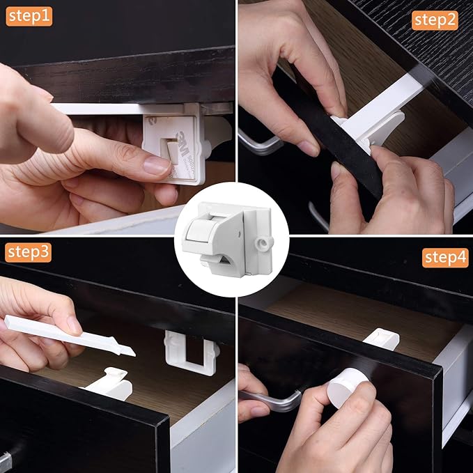 Vmaisi Magnet Cabinet Locks for Babies (22 Locks and 4 Keys)