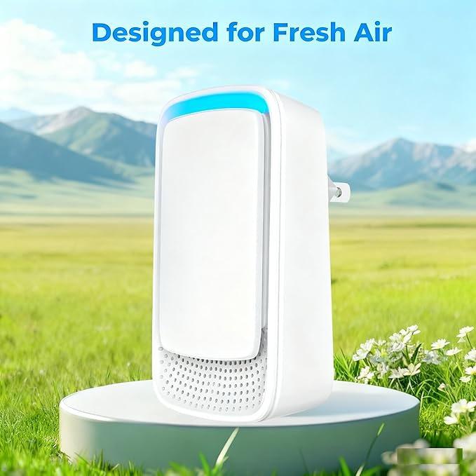 Plug In Air Air Purifier Small Mini Negative Ion Air Purifiers Quiet Ion Generator Portable Air Freshener Cleaner Ionizer for Home Bedroom Office Basement Smoke Pet Smell (4 Pack）