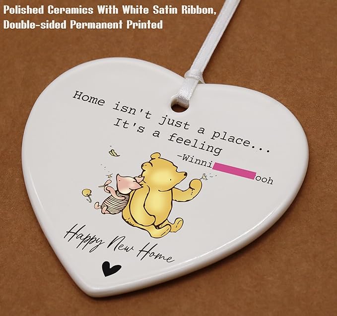 Happy New Home Gift-Housewarming Present-New Home Owner Keepsake-Congrats Realtor to Homeowner-Home Isn't Just a Place Heart Shaped Christmas Ornament