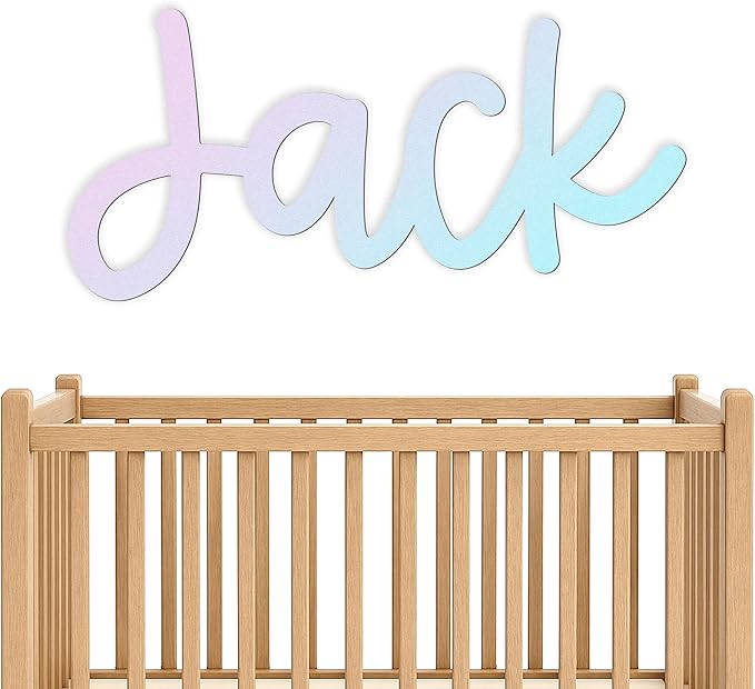 Wooden Name Signs (Glow in Dark) - Fluorescent UV sign, Personalized name for wall, Niece birthday gift, Nephew birthday