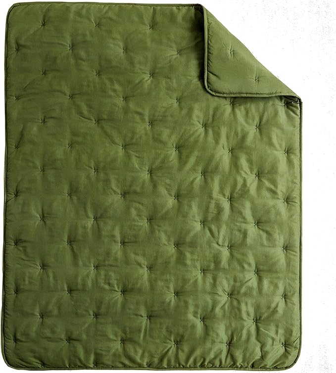 DuShow 4 Piece Toddler Bedding Set,Embroidery Crib Comforter Set for Boys Includes Toddler Bed Comforter,Fitted Sheet,Flat Sheet and Envelope Pillowcase,Soft Toddler Bed Sheet Set-Olive Green ﻿