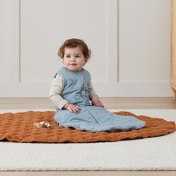 ergoPouch 1.0 Tog Jersey Sleeping Bag – Arms-Out Baby Sleep Sack, Ideal Transition from Swaddling, Slim Fit Keeps Baby Secure & Comfortable, Soft Breathable Fabric (8-24 Months, Dragonflies)