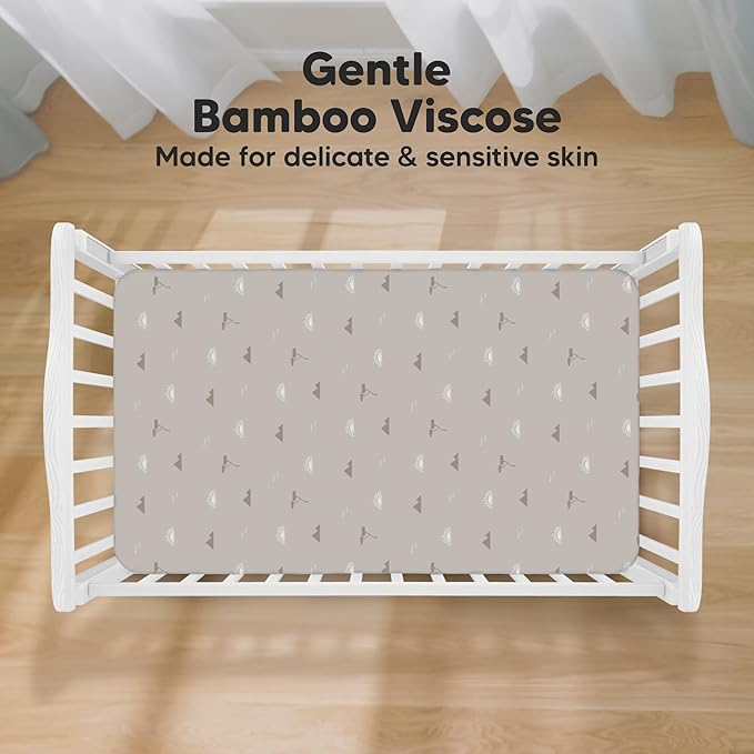 KeaBabies 2-Pack Baby Crib Sheets for Boys, Girls - 52x28 Viscose Derived from Bamboo Toddler Bed Sheets Neutral, Fitted Crib Mattress Cover for Standard Baby Bedding, Soft & Cozy (Savannah)