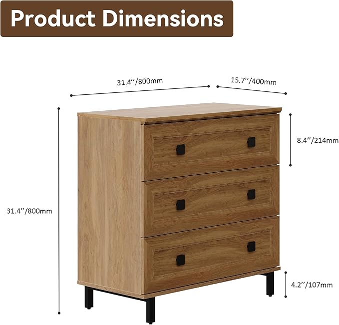 Modern Drawer Dresser for Bedroom with 6 Drawers, 2 in 1 Chest of Drawers with Organizer Storage for Bed Room,Livingroom Hallway Oak