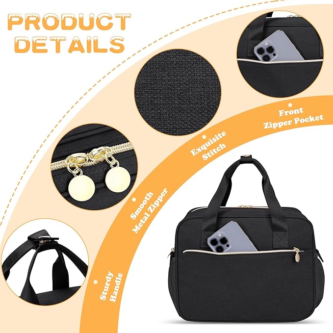 Wearable Breast Pump Bag, Breast Milk Cooler Bags with with Insulated Compartment & Waterproof Mat, Pumping Bag Compatible with Momcozy, Medela, Willow and Elvie Pumps, Black