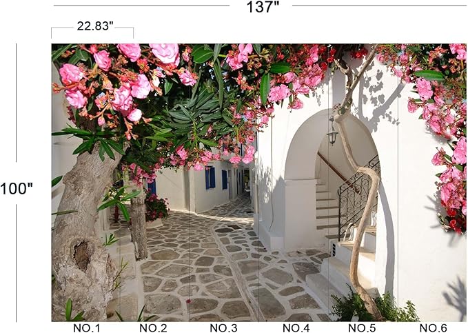 Traditional Backalleys of Amorgos Greece Wall Mural Wallpaper for Bedroom 137" x 100"