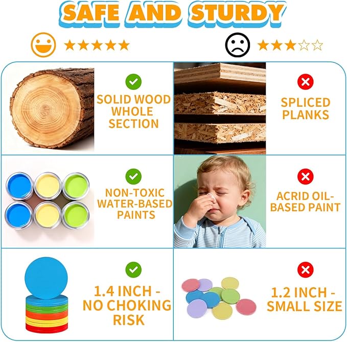 Wooden Montessori Toys for 1, 2,3 Year Old: 3 in 1 Fine Motor Skills Juguetes, Learning Color Matching Sorting Sensory - for Toddlers 15,18,24 Month