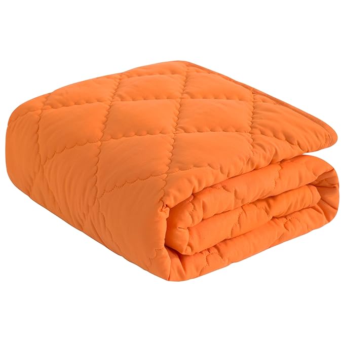 NTBAY Down Alternative Toddler Comforter, Lightweight and Warm Solid Color Baby Crib Quilted Blanket, 39x47 inches, Orange