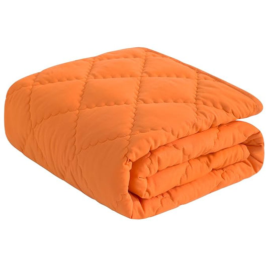 NTBAY Down Alternative Toddler Comforter, Lightweight and Warm Solid Color Baby Crib Quilted Blanket, 39x47 inches, Orange