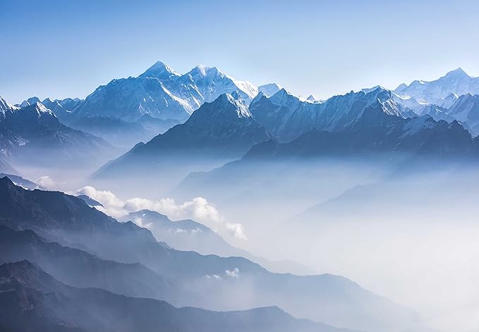 Misty Mountain Peak Wallpaper Natural Landscape Murals for Bedroom Living Room Sofa TV Background Wall (not self-Adhesive)
