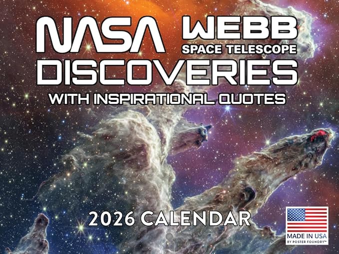 NASA James Webb Quotes Space Calendar 2026 Telescope Astronomy Monthly Wall Calender 12 Month | American Made In The USA