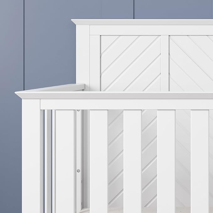 Child Craft Atwood Crib, Dresser and Chest Nursery Set, 3-Piece, Includes 4-in-1 Convertible Crib, Dresser and Chest, Grows with Your Baby (Matte White)