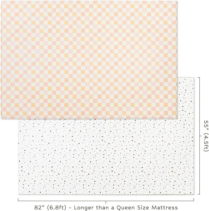 Reversible Play Mat 82” x 55” - for Infants, Babies, Toddlers, Kids | Waterproof, Durable, Non-Toxic, Easy-to-Clean | Thick & Large Soft Foam Floor Mat for Gym, Nursery, Playroom