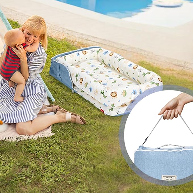 Baby Lounger Play Mat for Tummy Time,Baby Lounger for Newborn Awake-Time Pad,Portable Newborn Babies Essentials Gifts 0-24 Months Home or Travel (Long Necked Dragon)
