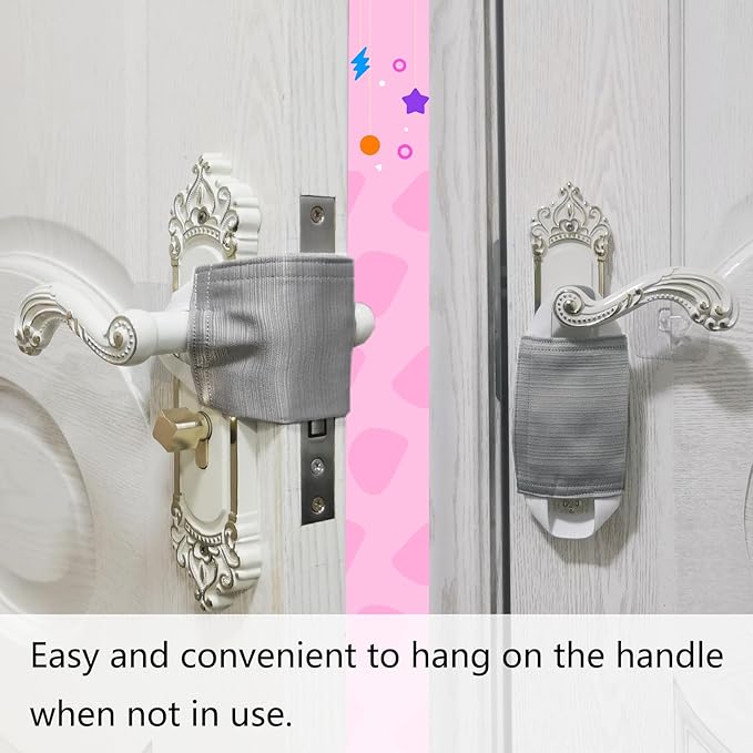 Door Silencer, Quiet Door Closer Cushion, Padded Door Latch Cover for Baby, Nursery, Light Sleepers Noise Reduced Prevent from Locking for Toddler Safety - 4.1 * 3.1 inch, Medium Gray, Pack-3