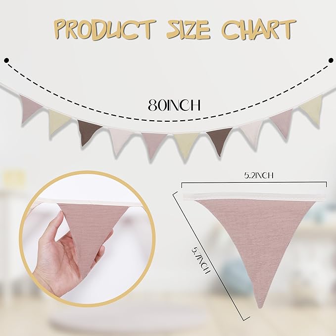 Pennant Banner Flags,Infant and toddler room decoration pennant,for Nursery Decor Baby Birthday Boho Wedding Shower Party Event (Colorful triangular flag banner92)