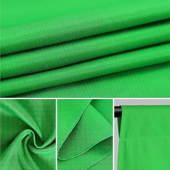 10x12ft Green Screen Backdrop for Photography, Chromakey Background Fabric for Photoshoot, Zoom Meeting, Game Live Steaming