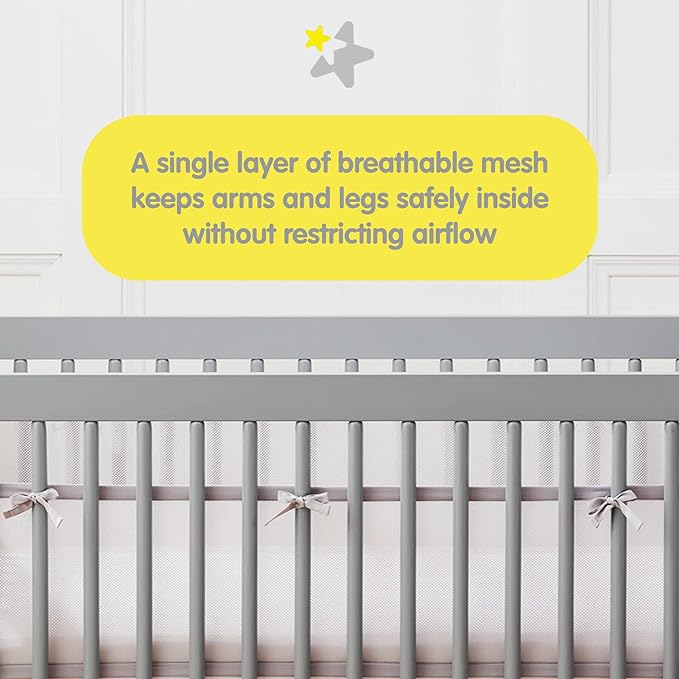 BreathableBaby Breathable Mesh Liner for Full-Size Cribs, Classic 3mm Mesh, Blue Green Aqua (Size 4FS Covers 3 or 4 Sides)