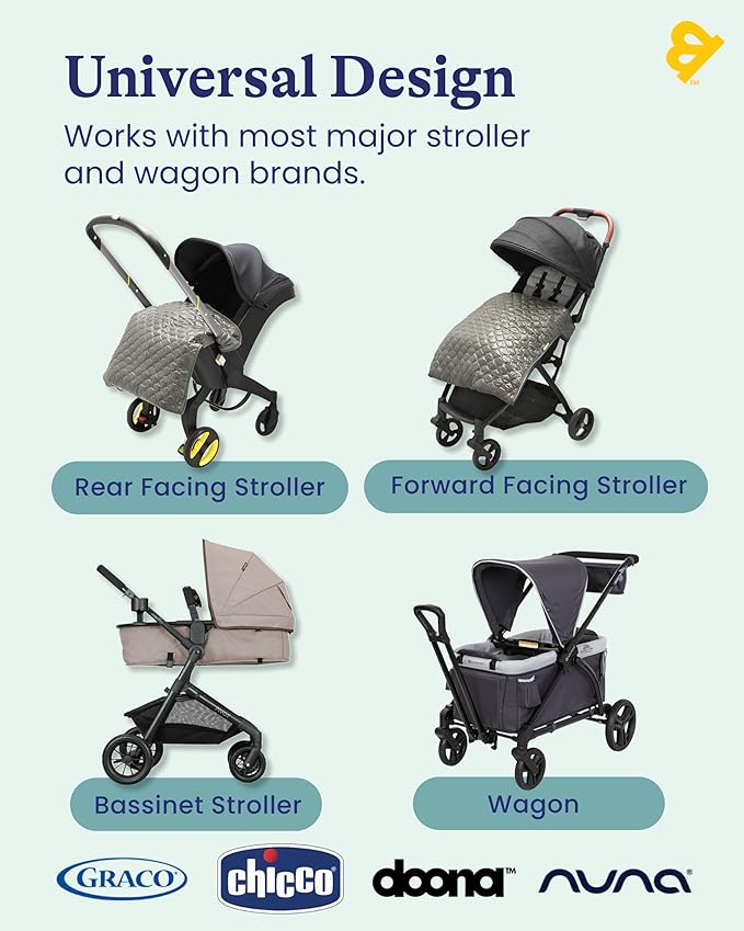 Goldbug Baby Blanket for Strollers & Car Seats - Weather-Resistant Shell - Warm Fleece Lined - Packable