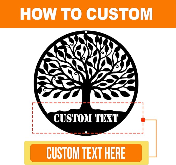 Custom Tree of Life Metal Sign, Personalized Family Name Sign, Wall Art, Welcome Sign for Front Door, Porch/Patio/Home decor, Anniversary/Wedding/House Warming Gifts New Home for Couples 2025