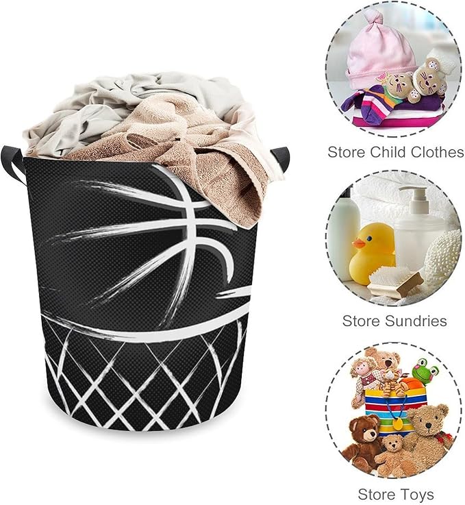 Basketball Laundry Basket Boys Room Decor Boys Hamper Toys Dirty Clothes Storage Bin Organizer for Kids