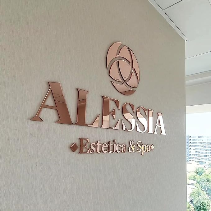 GUANKE Custom Wall Signs for Business Logo, Laser Cut 3D Acyrlic Signs, for Beauty Salon, Retail Outlets, Company, Office