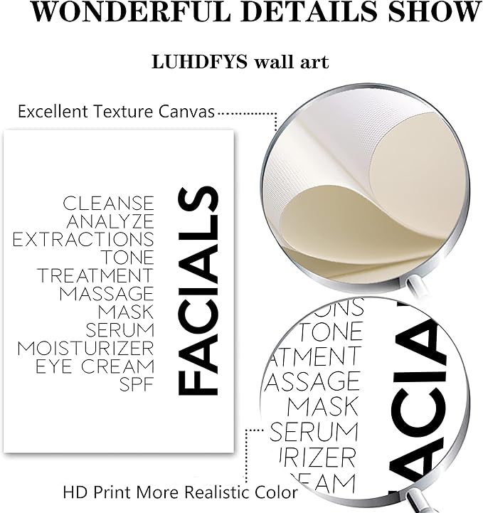 LUHDFYS Minimalist Wall Art Prints Black and White Abstract Line Art Facials Quotes Wall Art Spa Beauty Decor Woman Face Sketch One Line Drawing Wall Art Unframed (12x16Inch Unframed)