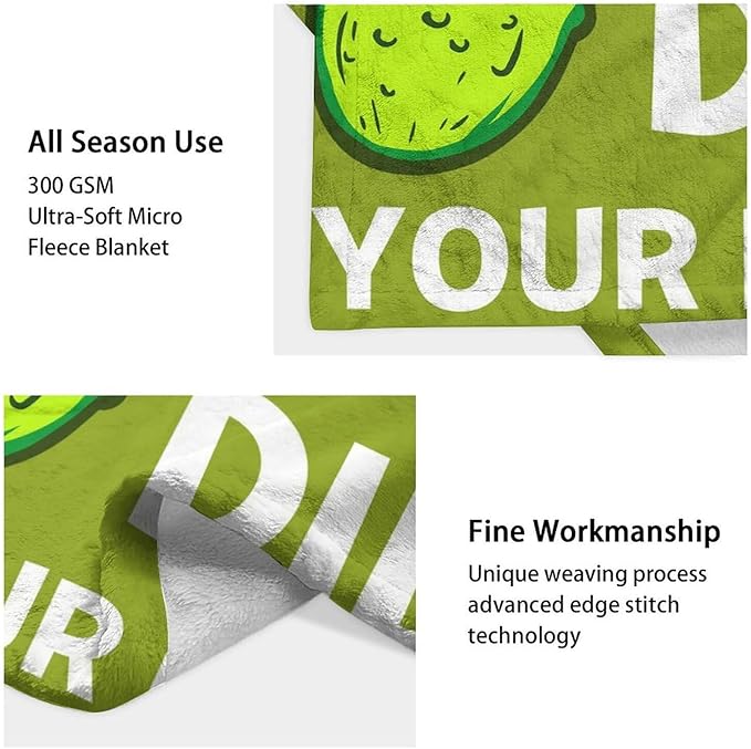 Custom Pickle Throw Blanket for Teen - 50x60 Inches Throw Size - Soft Fluffy Cozy Blankets Gift - Green Funny Blanket Throws for Living Room Decorative