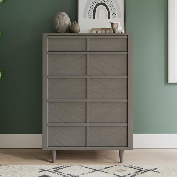Child Craft Surrey Hill Crib, Dresser and Chest Nursery Set, 3-Piece, Includes 4-in-1 Convertible Crib, Dresser, and Chest, Grows with Your Baby (Lunar Gray)