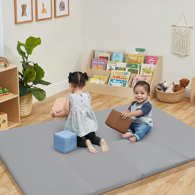 MeMoreCool Kids Floor Futon Mattress, Play Mat Muscle Mat Large 6x4 FT, Thicken Foam Tatami Mattress for Children Play Area, Foldable Sleeping Crawling Pad for Playroom
