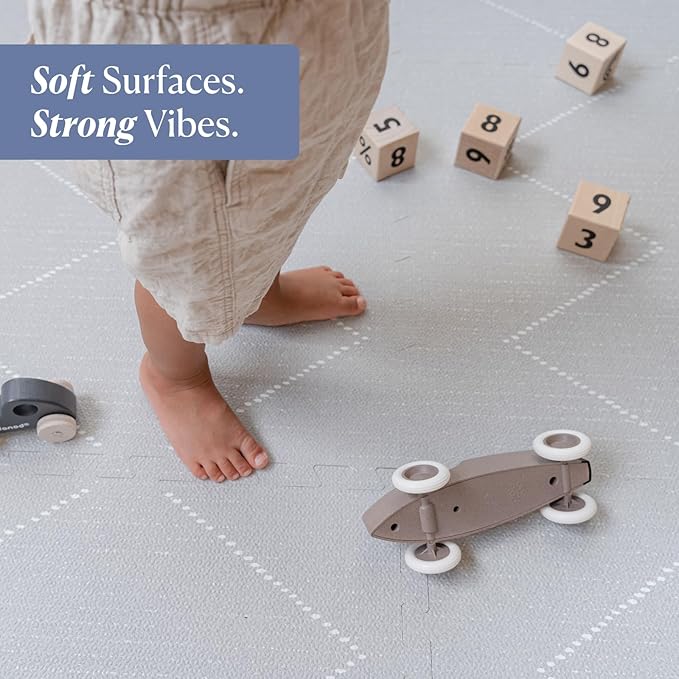 Toddlekind Playmat - Premium Foam Playmat, 4 x 6 feet Premium Quality Foam Play Mat for Babies/Toddlers, Stylish, Non-Toxic, Odorless, Tulum Stone (Grey)