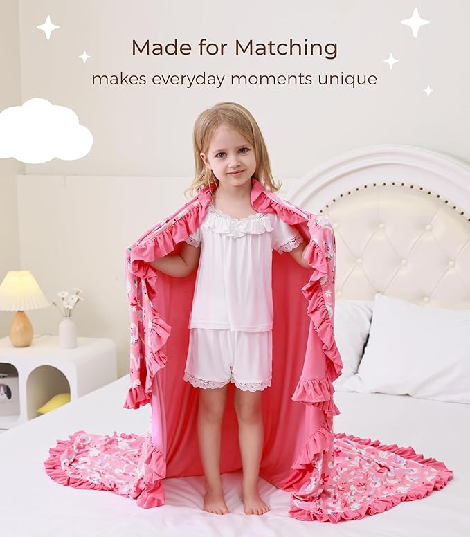 Premium Baby Blankets, Soft Viscose from Bamboo Blanket for Girls, Nursery Crib Bedding Quilt for Newborn and Toddler, Ruffle Blanket Cooling for Hot Sleepers, 50''x50'' Beautiful Swan