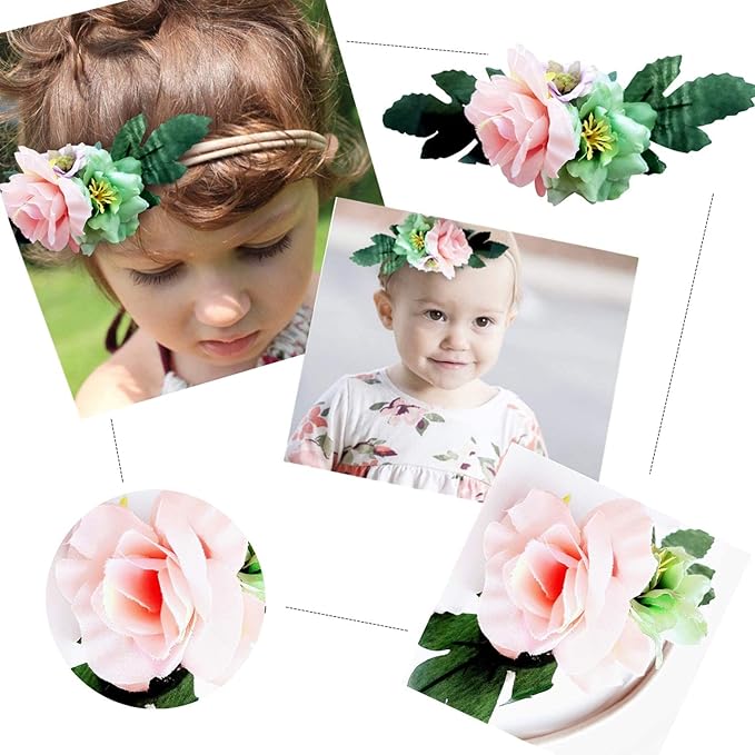 SPOKKI 4 Pcs Newborn Photography Props Outfits- Baby Dark Green Long Ripple Wrap and Toddler Swaddle Blankets Photography Mat with Cute Headbands for Infant Boys Girls(0-12 Months)