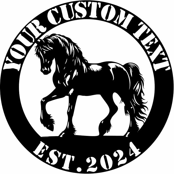 Personalized Horse Metal Sign – Custom Name & Established Date Rustic Farmhouse & Home Decor, Handcrafted Wall Art