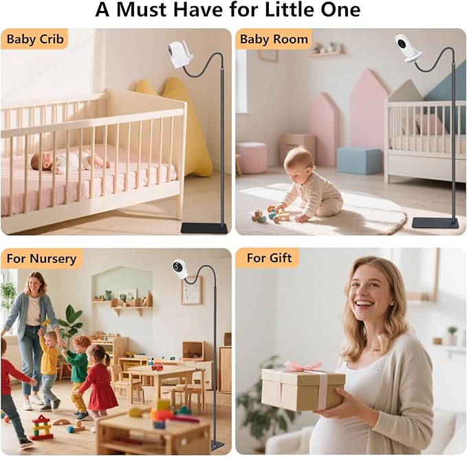 Baby Monitor Floor Stand Mount Compatible with Vtech VM819, Advanced HQ Max, New VM901, RM7764HD, RM5467HD Baby Monitor, Baby Camera Stand Holder with Height Adjustable, Out of Baby Reach, More Safety