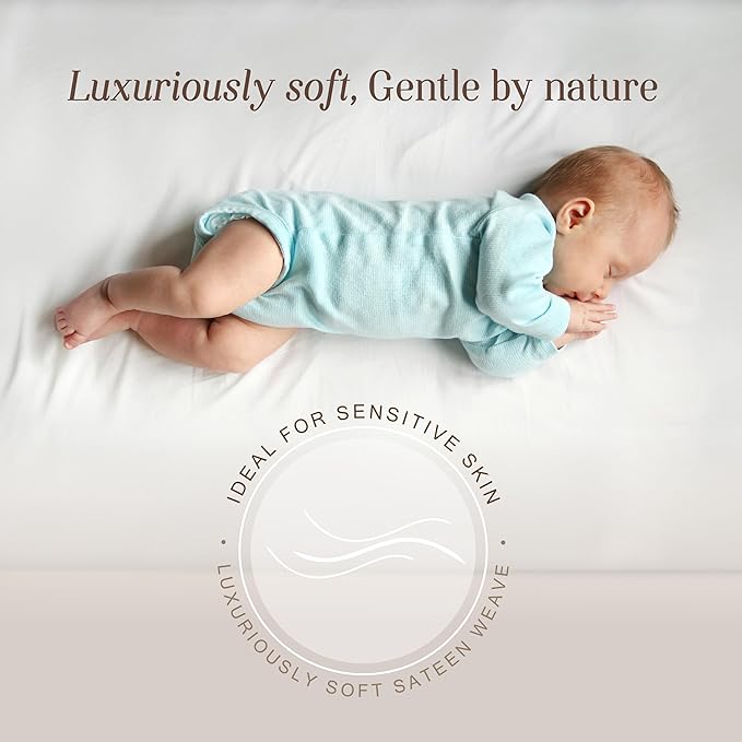 Bella Coterie Luxury Bamboo Viscose Crib Sheet | Organically Grown | Ultra Soft | Cooling for Better Sleep | Deep Pocket Fitted Sheet for Crib & Toddler Mattress | 100% Organically Grown [Ivory]