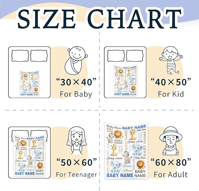 Ship Next Day Custom Name Blanket,Personalized Baby Blankets for Kids, Ultra-Soft Cozy Flannel Blankets, Customized Gifts for Boys & Girls Kids Teenagers.