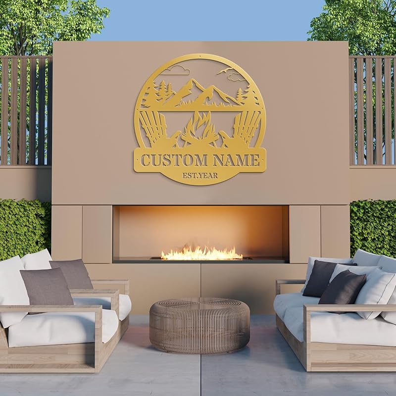 Custom Metal Signs Metal Name Sign Metal Wall Art Split Letter Monogram Wall Decor Metal Wall Art Last Name Sign Family Name Sign Personalized Wedding Gift Fire Pit Sign Outdoor Decor Cabin Sign