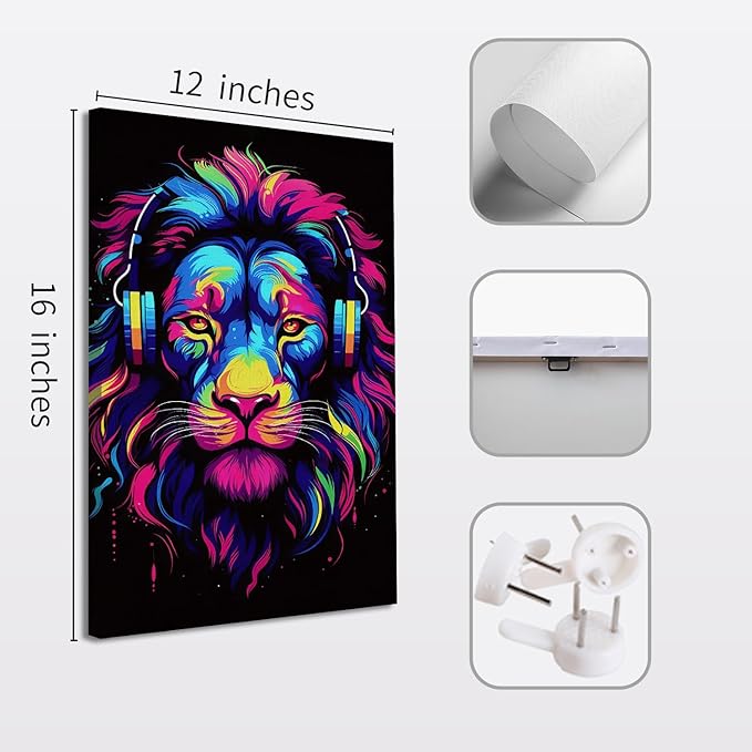 Shwing Framed Teen Boys Gaming Room Decor Wall Art, Set of 3 Canvas, 12'' x 16'' Read to Hang