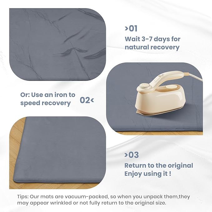 ACOMOPACK 1.3" Thick Baby Play Mat for Floor 50x50"-Memory Foam Water-Repellent Playpen Mat for Tummy Time,Non-Slip Soft Velvet Nursery Rug for Kids,Toddlers,Infants Crawling（Grey）