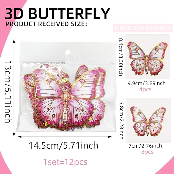 Wildflower Flower Wall Stickers Daisy Lily Wall Decals Butterfly Pink Floral Wall Decor for Girls Bedroom Baby Nursery Kids Room Wall Decor