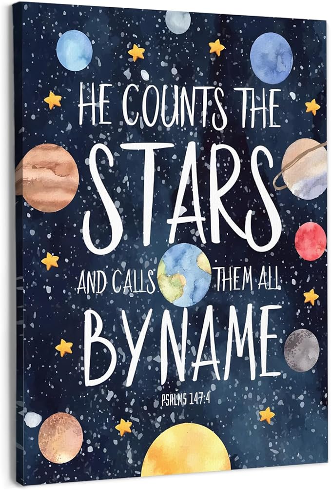 URLLUAE Solar System Canvas Poster Prints, Space Nursery Decor,Space Wall Art,Outer Solar System for Kids Room Decor for Boys Room,11x14 Inches